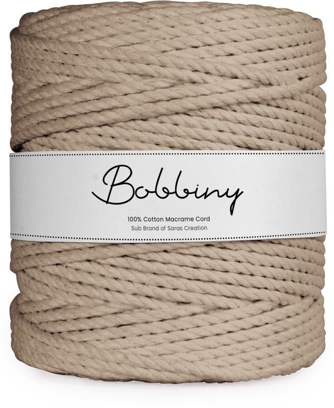 Bobbiny Light brown Thread  (100 m Pack of1)