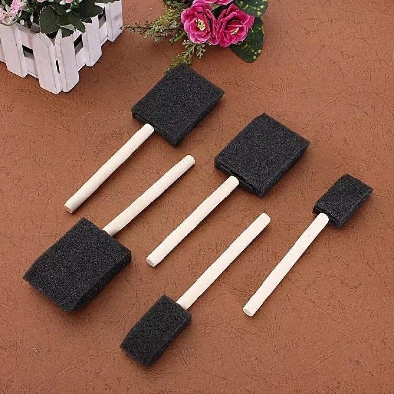 KRAFTMASTERS 5pcs Sponge Brushes for Painting DIY Crafts Foam Paint Brush with Wooden Handles Painting Sponge Brush  (Pack of 5)