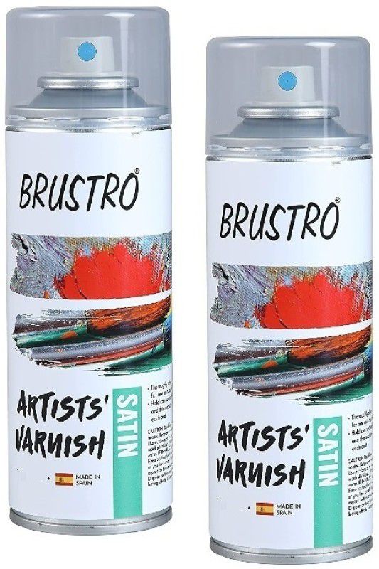 BRuSTRO Artists Picture Varnish-Satin- 400 ml Spray can(Pack of 2)|(Imported) Satin Varnish  (400 ml)