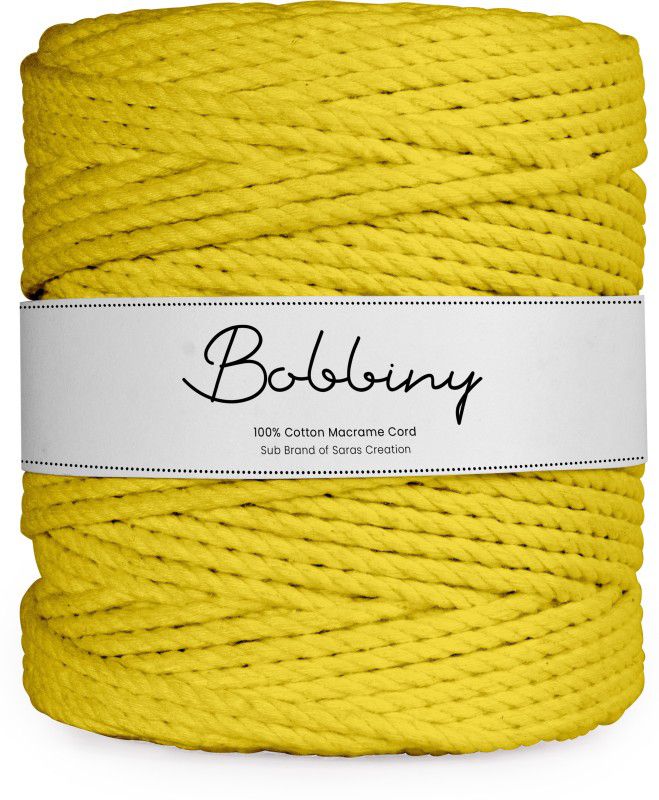 Bobbiny Bright yellow Thread  (100 m Pack of1)