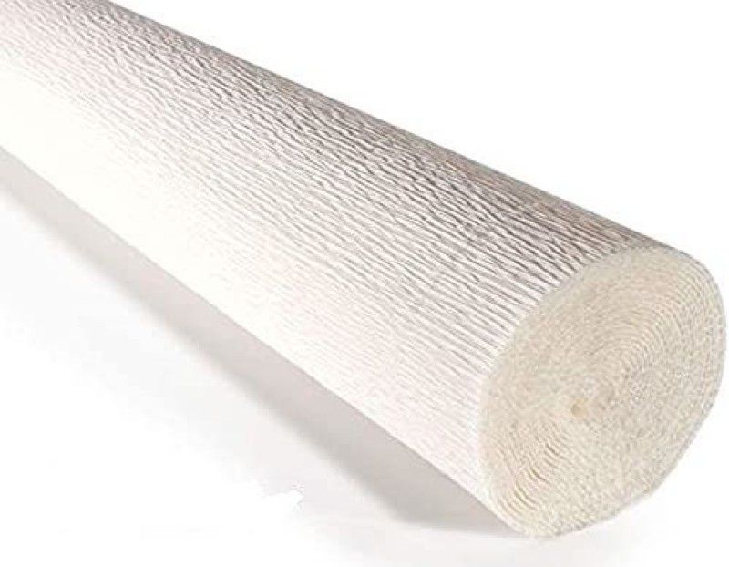 Sejas Collections | Set of 1 Roll, White | Best Quality Crepe / Wrinkled Paper Rolls, unruled 8ft Length/20in Width, 75 gsm Craft paper  (Set of 1, White)