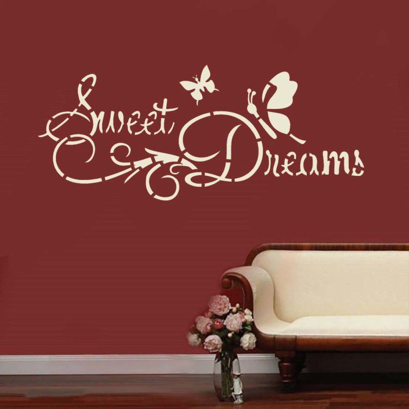 PARDECO For Home Decoration Design Diy Reusable Wall Paint Design Sweet Dream Wall Paint design DIY Reusable Sheet Size 16X24 Inch. Sweet Dreams Flying Butterfly Stencil  (Pack of 1, Modern)