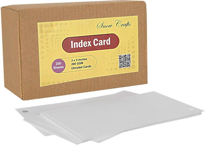 snow crafts White INDEX Cards UNRULED SMALL 190 gsm Drawing Paper  (Set of 1, White)
