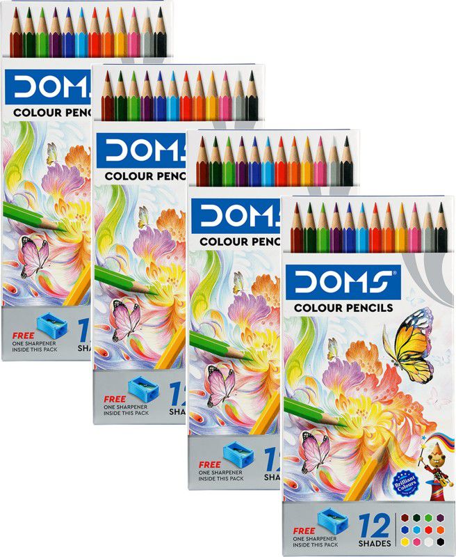 Kartual Return Gift In Bulk | 12 Color Pencil Presharpened Drawing Pencils For Kids Round Shaped Color Pencils  (Set of 4, Multicolor)
