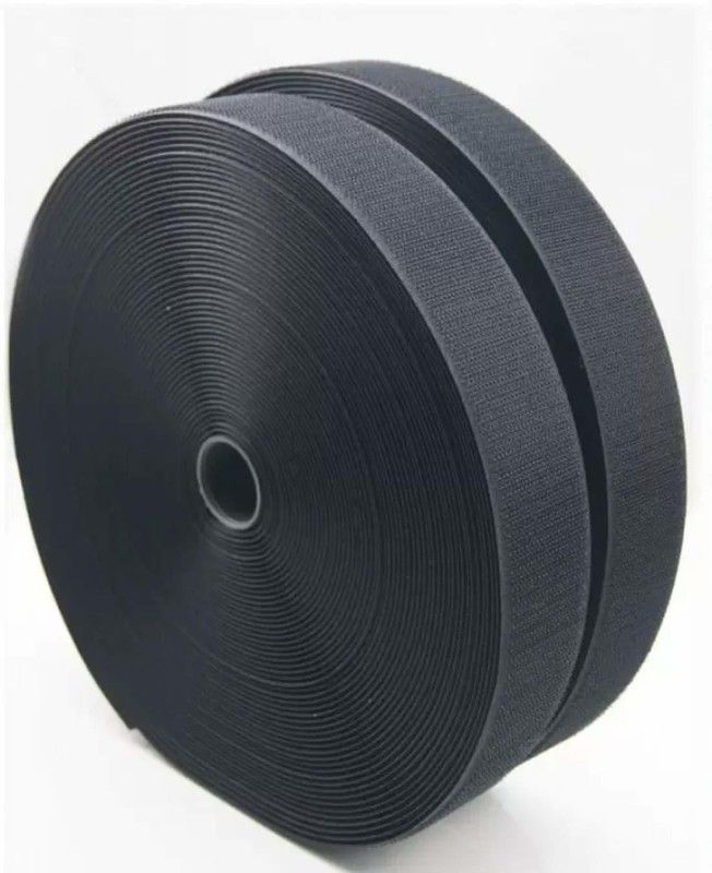 JTGEnterprises Velcro Loop 25m + Hook 25m Stick-on Velcro  (Black)