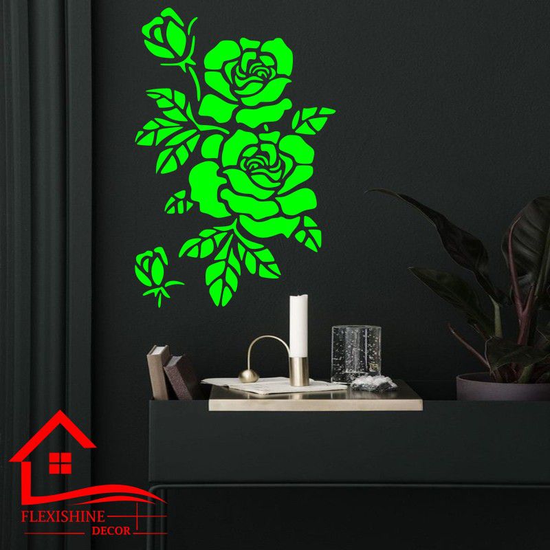 FLEXISHINE DECOR Rose Flower pattern Design and Love Diy Painting (Size:- 24 x40 Inch) Suitable For Bedroom, Drawing Room & Office Decoration Modern Home Wall Arts Stencil  (Pack of 1, Floral)