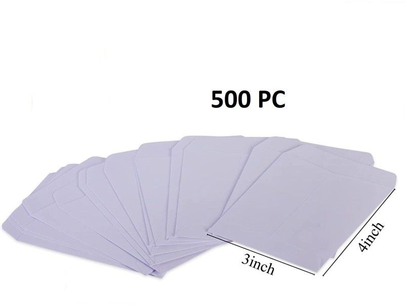 Small Envelops White 500pc 4 x 3 Inch for Studio Passport Photo, Medicine Envelopes  (Pack of 500 White)