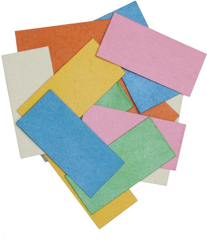 LIFAFEWALA Eco Friendly Handmade Recycled Paper Envelopes used in Gifing, Birthdays. Envelopes  (Pack of 10 Multicolor)