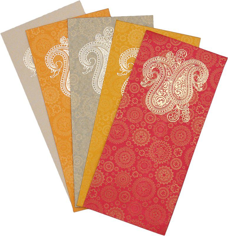 LIFAFEWALA Exclusive Designer Standing Envelopes for Weddings, Birthdays, and Festivities Envelopes  (Pack of 10 Multicolor)