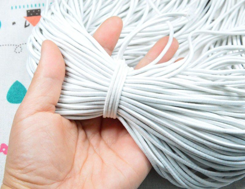 KnottyCord Elastic Thread and Cord White Elastic  (20 m)