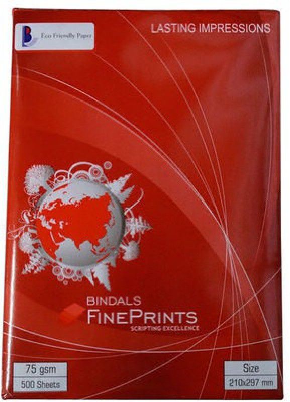 BINDALS FINE PRINTS UNRULED A4 75 gsm Drawing Paper  (Set of 500, White)