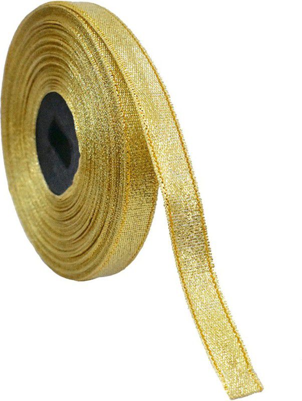 Embroiderymaterial 1.3CM Metallic Sparkly Ribbon Lace for Craft, Embroidery and Decoration 125 meters Lace Reel  (Pack of 5)
