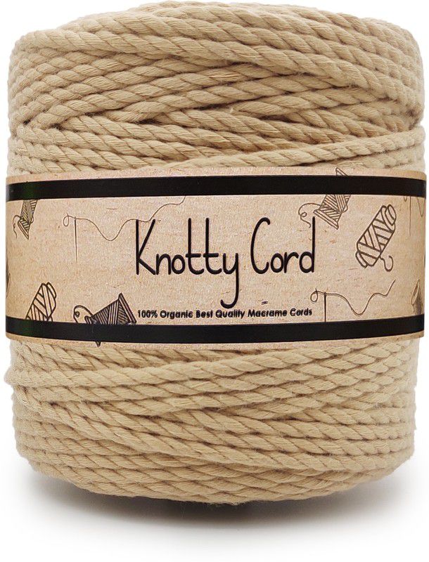 KnottyCord Light Brown Thread  (50 m Pack of1)