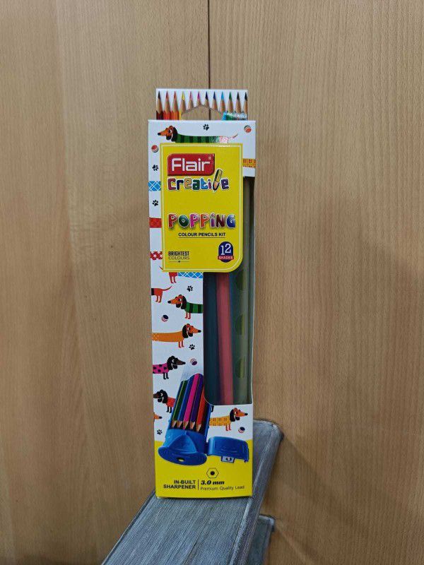 Flair Creative None Hexagonal Shaped Color Pencils  (Set of 12, Multicolor)