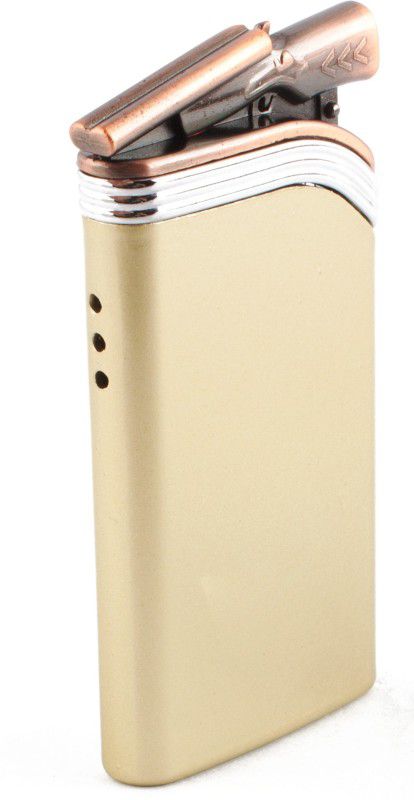ASRAW WindProof Jet Flame pocket Lighter - Shotgun Lever Silver Strip - Premium Designed - Pocket Lighter  (Golden)