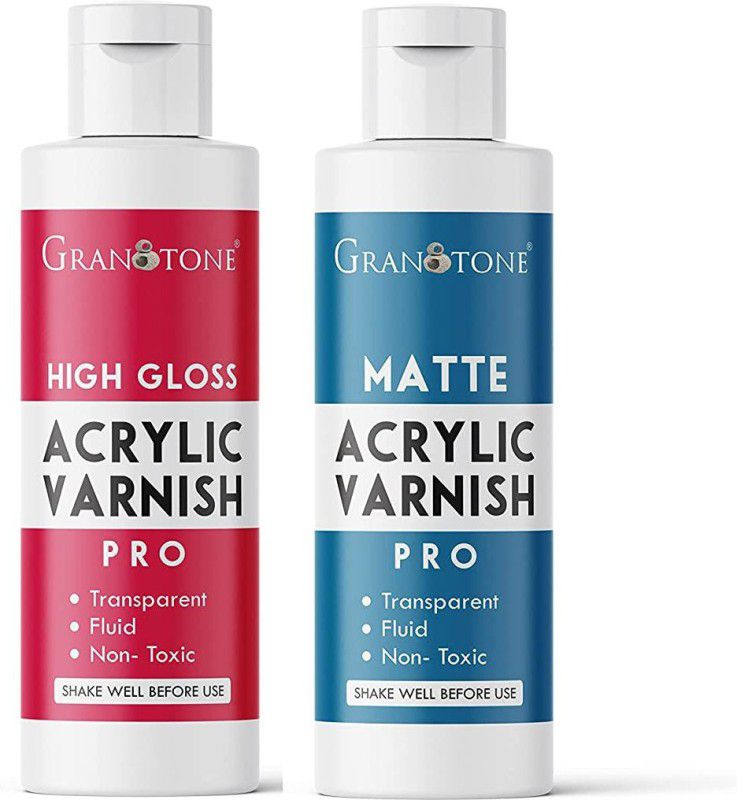 Granotone Acrylic Painting Varnish, High Gloss & Matte Finish (100mlX2) Gloss Varnish  (200 ml)