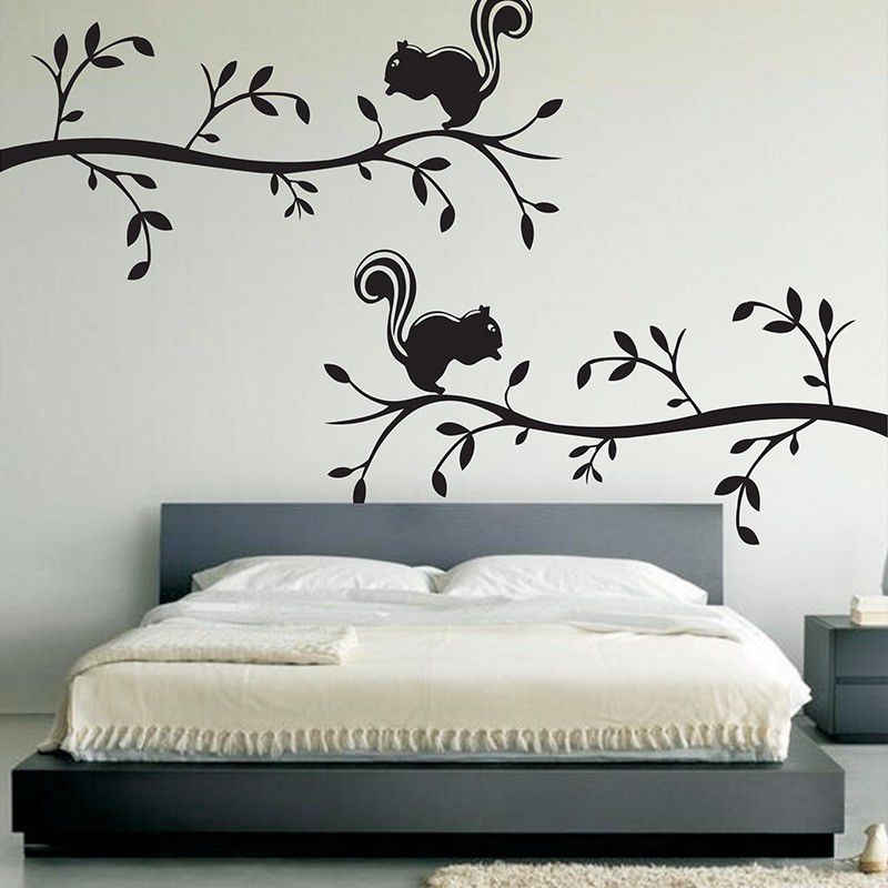 MMD DECORATION Naughty Tom Wall Stencil Squirrel and tree DIY Reusable Wall Painting Stencil for Home Decoration tree Stencil Stencil  (Pack of 1, Cartoon Pattern)