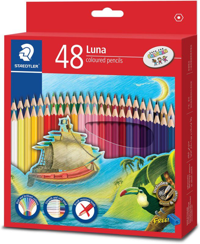 STAEDTLER LUNA COLOR PENCIL SET 48 SHADES FOR ARTISTS Hexagonal Shaped Color Pencils  (Set of 48, Multicolor)