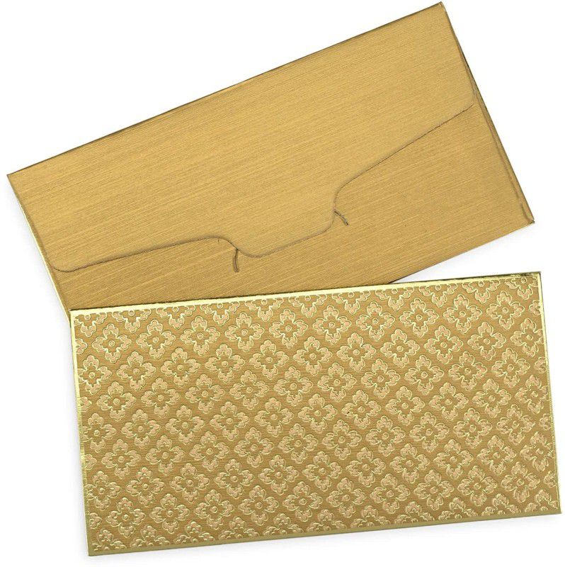 LIFAFEWALA Exclusive and Luxurious Premium Fancy Print Design Sahagun Envelopes Envelopes  (Pack of 10 Gold)