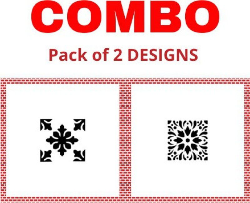 paintstencil REUSABLE FW317273 STENCILS FOR WALL PAINTING Stencil  (Pack of 2, MIXED)