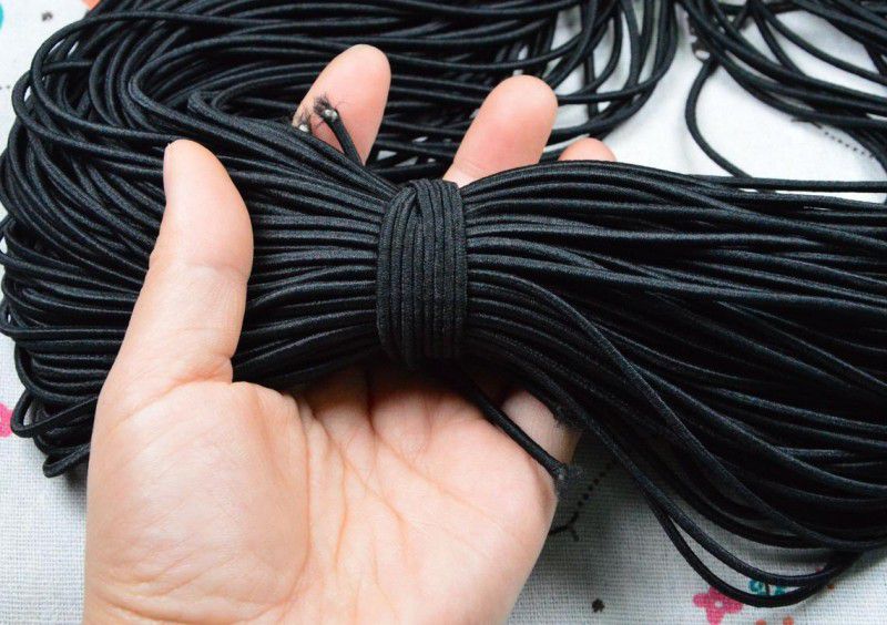 KnottyCord Elastic Thread and Cord Black Elastic  (20 m)
