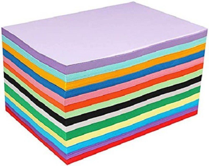 Eclet 100 pcs Color A4 Medium Size Sheets (10 Sheets Each Color) Art and Craft Paper Double Sided Colored(Length -27.5 cm Width - 20.3 cm) A57 A4 Color Paper 90 gsm Coloured Paper  (Set of 100, Multicolor)