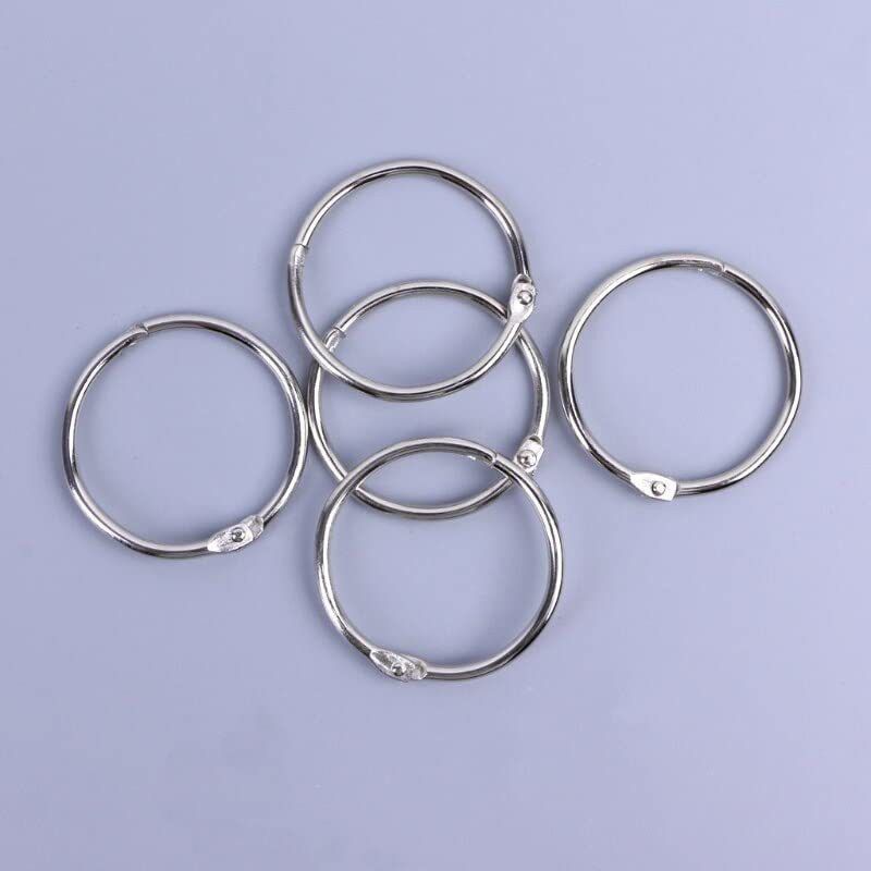 KRAFTMASTERS 50mm Loose Leaf Binder Ring Key Chain Key Rings Card Ring Stainless Steel(50pcs) Manual Ring Binder