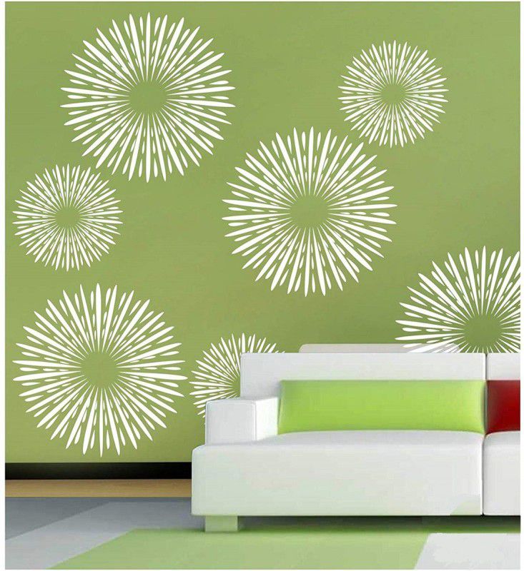shine interiors Wall Stencil Design SI-380 Sunflower Design Stencil  (Pack of 1, Ring design)