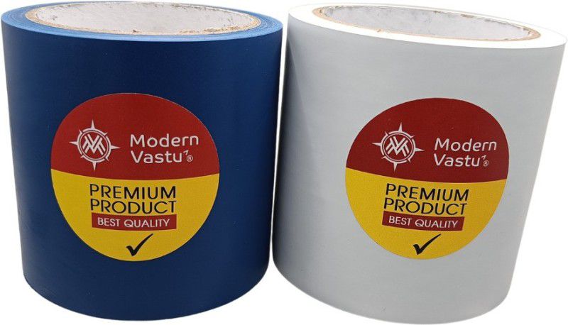 ModernVastu Remedies Vastu Color Tape Blue & White Size 4" Inch/100mm, 20 Meter - Pack of 2 Drafting Tape  (4 inch x 20 m)