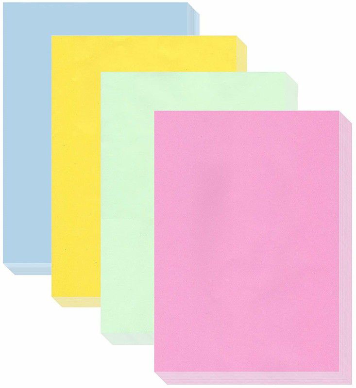 ESCAPER Rose,Mint,Lemon,Aqua Colour Paper A4 Size Bundle (80 Sheet Pack - 297mm x 210mm) Unruled A4 75 gsm A4 paper  (Set of 4, Multicolor)