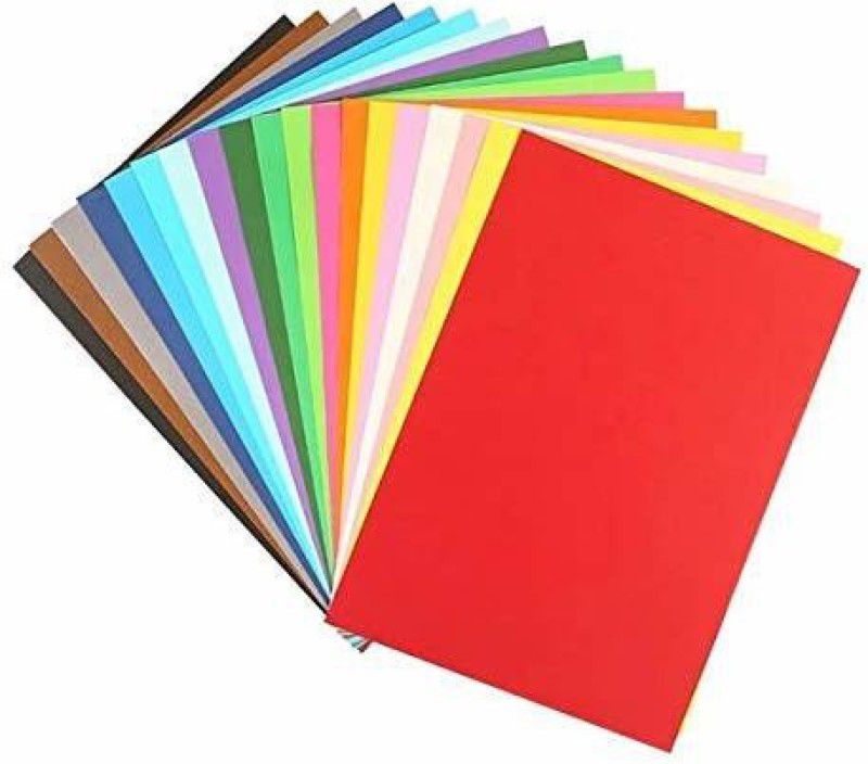 True-Ally Double Sided Colored DIY Craft Smooth Finish for office home stationary unruled A4 80 gsm A4 paper  (Set of 100, Multicolor)