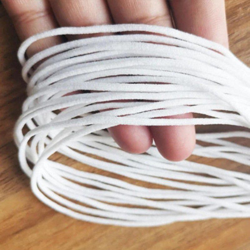KnottyCord Elastic Thread and Cord White Elastic  (200 m)