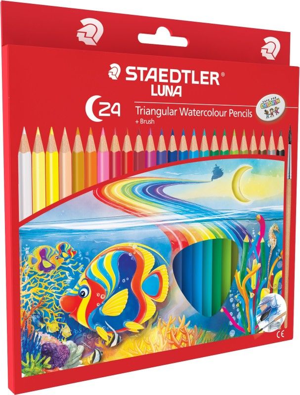 STAEDTLER Luna triangular watercolour pencils Triangular Shaped Color Pencils  (Set of 24, Multicolor)