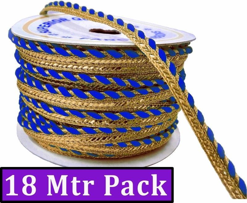 Mezin Royal Blue Big Bullet Dori Piping Lace For Bridal Saree, Blouse, Outlining, craftworks (18 mtr) Lace Reel  (Pack of 1)