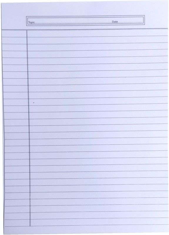 KESETKO One Side Ruled Paper One Side Ruled One Side Plain A4 120 gsm A4 paper  (Set of 60, White One Side Ruled)