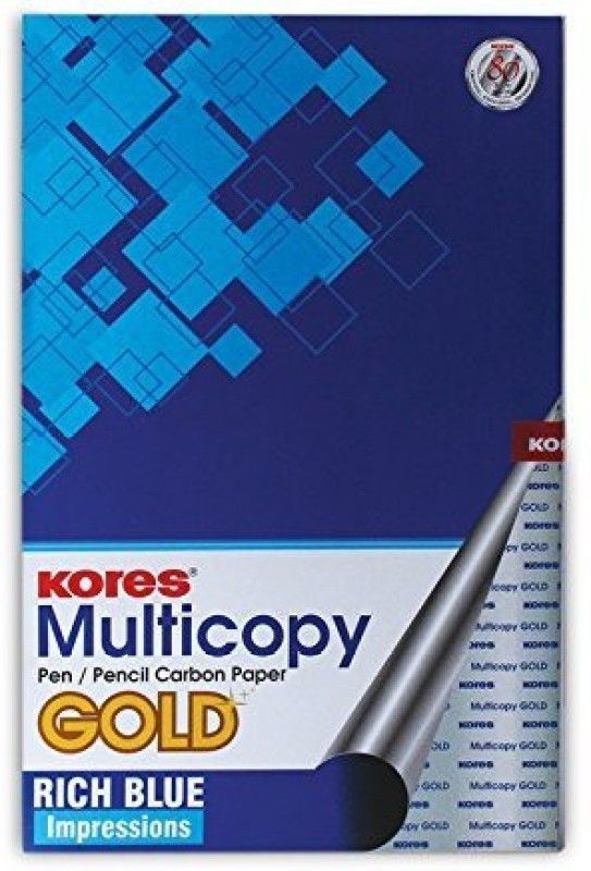 KORES Multicopy Pen, Pencil Carbon Paper Gold Rich Blue Impressions Unruled 210mm x 330mm 250 gsm Carbon Paper  (Set of 1, Multicolor)