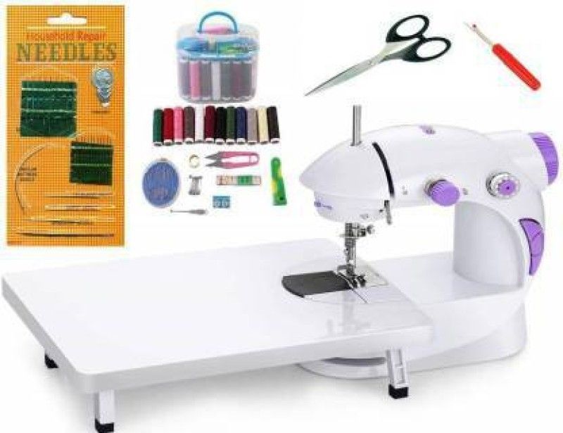 Unihom Sewing Machine for Home Tailoring with Table Pedal and Sewing Kit Accessories Box - Multi Color Sewing Kit