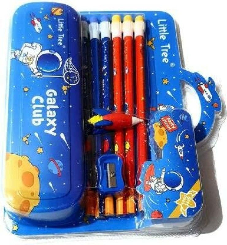 vworld galaxy Pencils kit, Erasers, Sharpener round Shaped Color Pencils  (Set of 1, Multicolor)