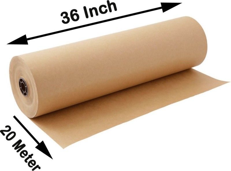 MM WILL CARE GOLDEN PAPER SERIES Unruled 36 Inch X 20 Meter 140 gsm Paper Roll  (Set of 1, GOLDEN)