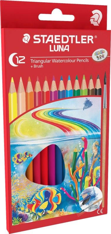STAEDTLER Luna triangular watercolour pencils Triangular Shaped Color Pencils  (Set of 12, Multicolor)