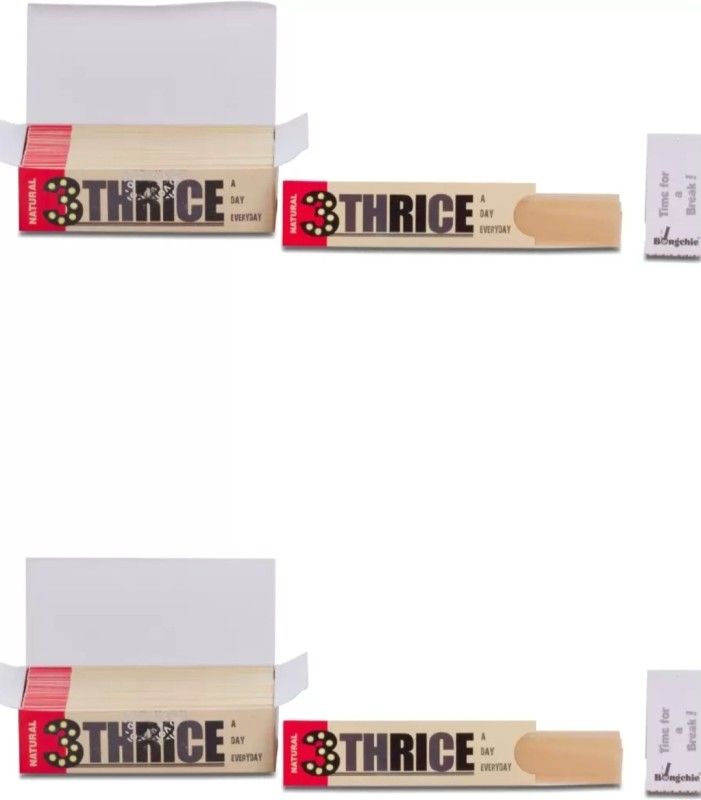 Bongchie 2 PACKS OF 3Thrice A Day Natural -2*50 booklet of 3 Papers & 3 Filters - Brown Watermarked King Size 12 gsm Paper Roll  (Set of 2, Brown)