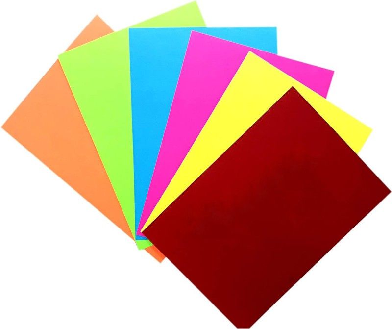HOTCHPOTCH Plain Neon A4 Sheets For Project/Assignment/Practical/Homework [Pack of 5 - 90 Sheets] Unruled A4 100 gsm A4 paper  (Set of 5, Multicolor)