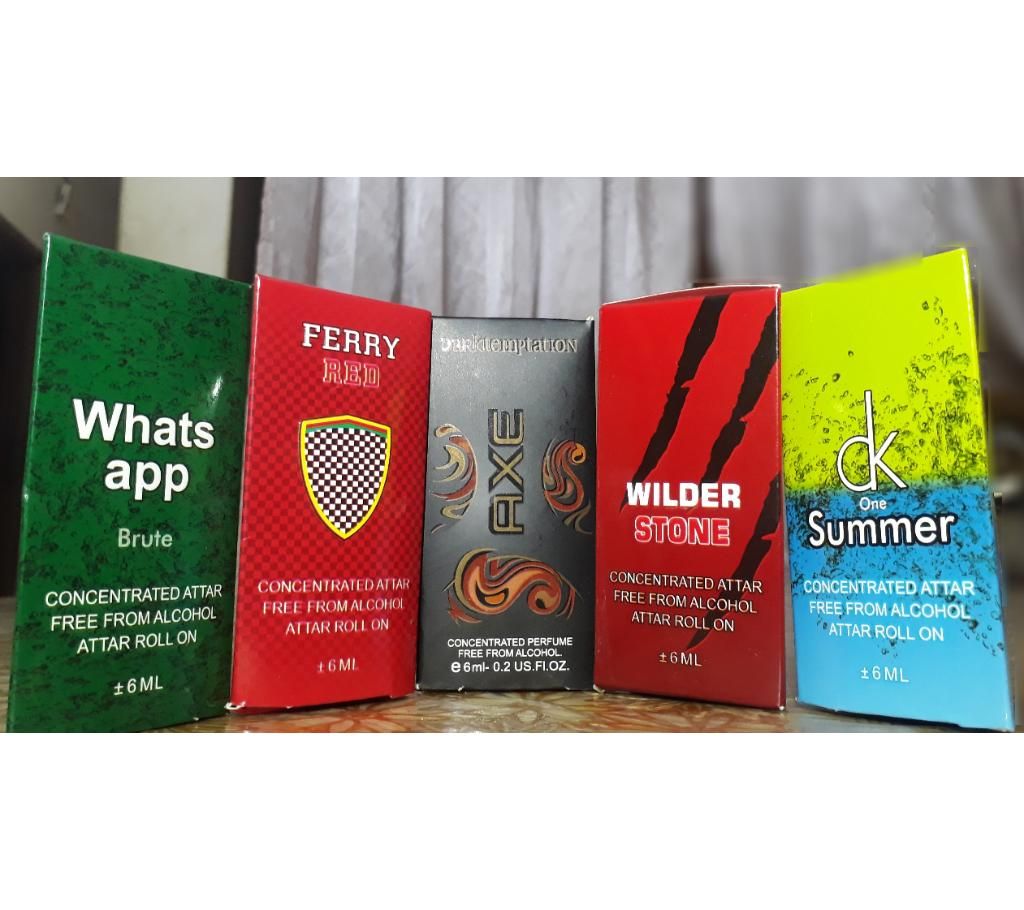5pcs Combo roll on perfume(Attar) -6ml-BD