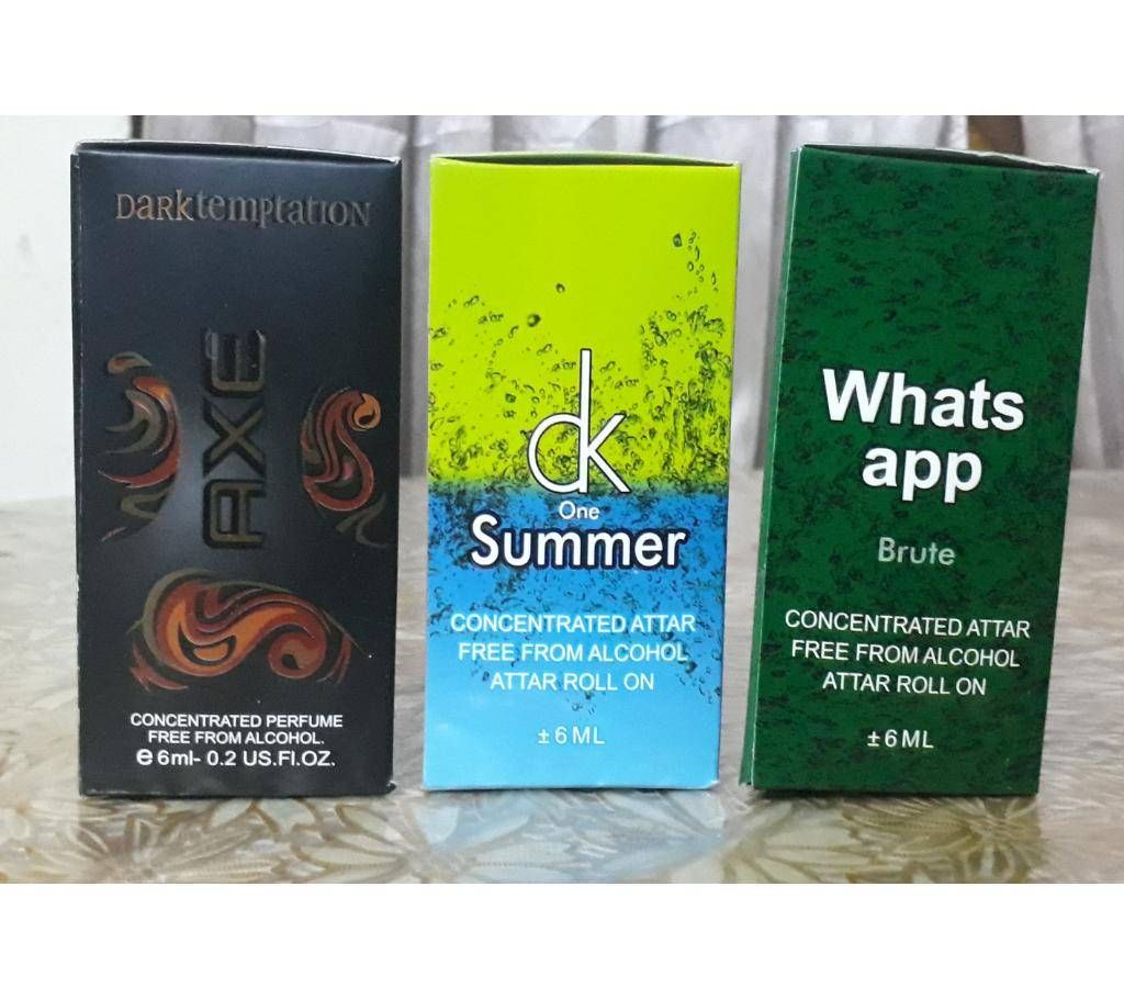 3pcs Combo roll on perfume(Attor) -6ml-BD