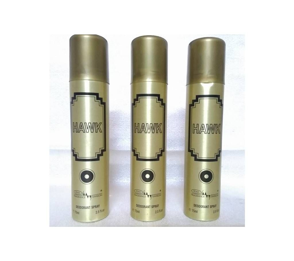 Hawk Gold 75ml Body Spray 3pcs Combo