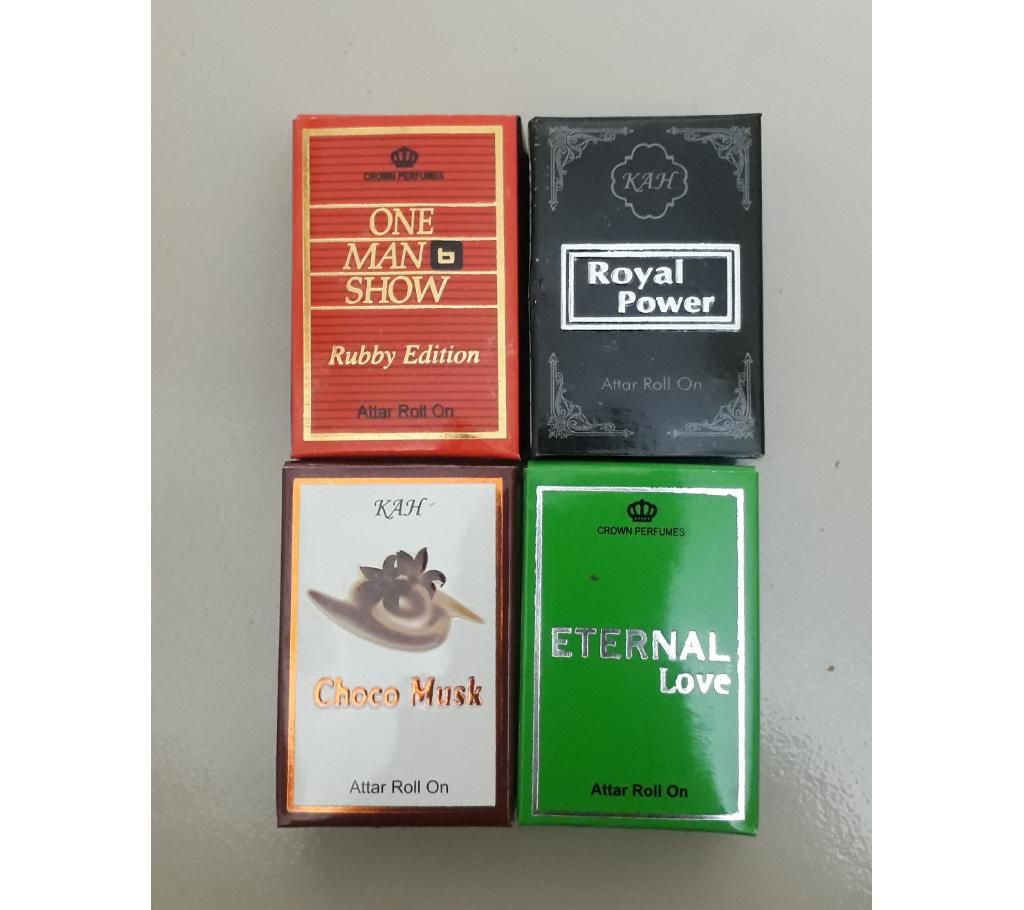 4Pcs Concentrated Perfume (Attor) ( One Man Show, Royal Power, Choclate, Eternal Love)
