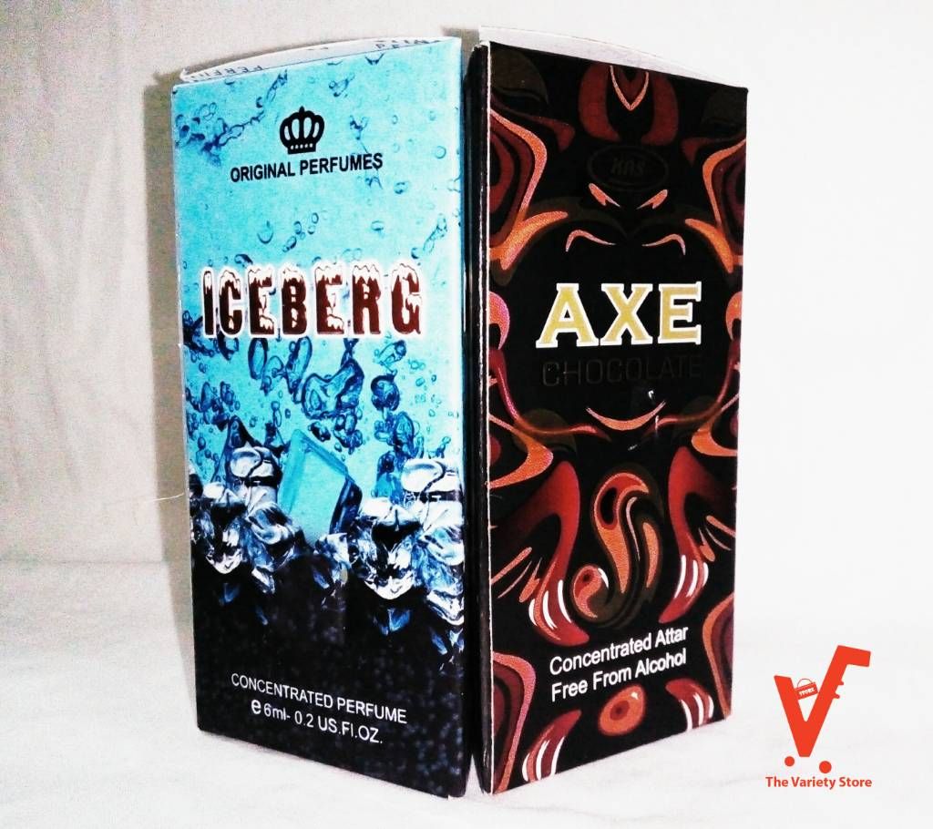 AXE Chocolate + ICEBERG Attar 6ml each BD