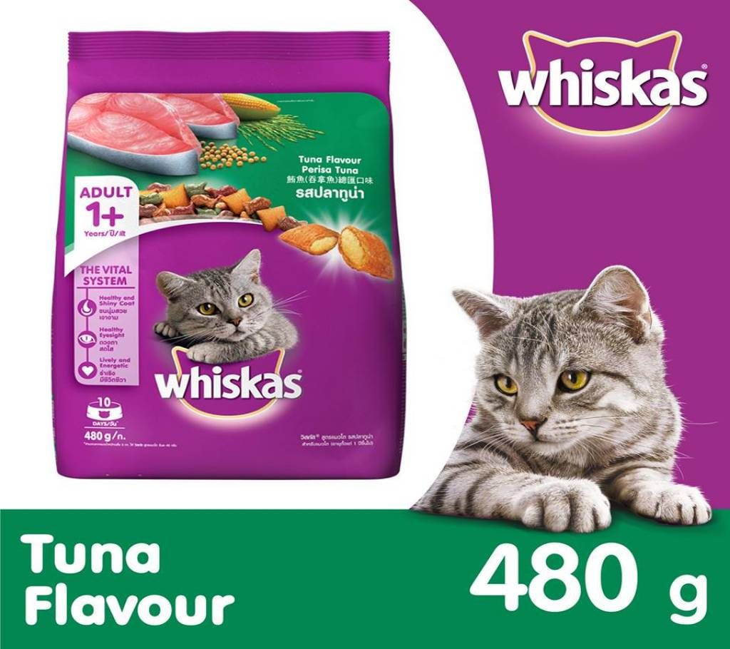 Whiskas Tuna Flavour adult Cat Food (480 gm)