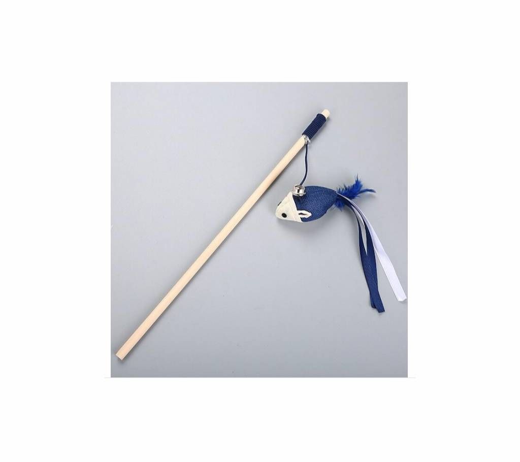 Cute mouse  toy cat tease wooden stick Toy for cats Products For kids pets with bell