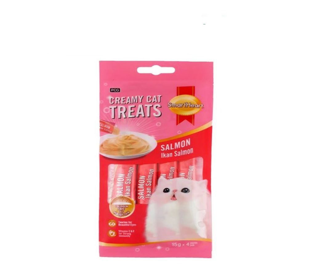 SmartHeart Creamy Cat Treats- Salmon(15g*4packs- 60g)